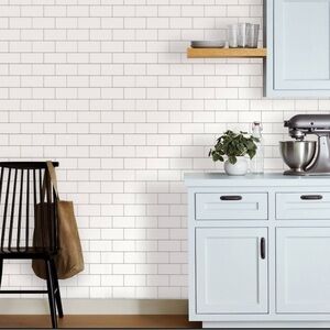 Threshold subway tile peel and stick wallpaper
